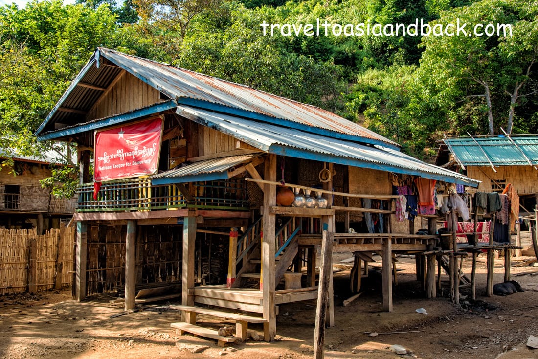 traveltoasiaandback.com - A typical house in Pan Paung Village, Rakhine State, Myanmar