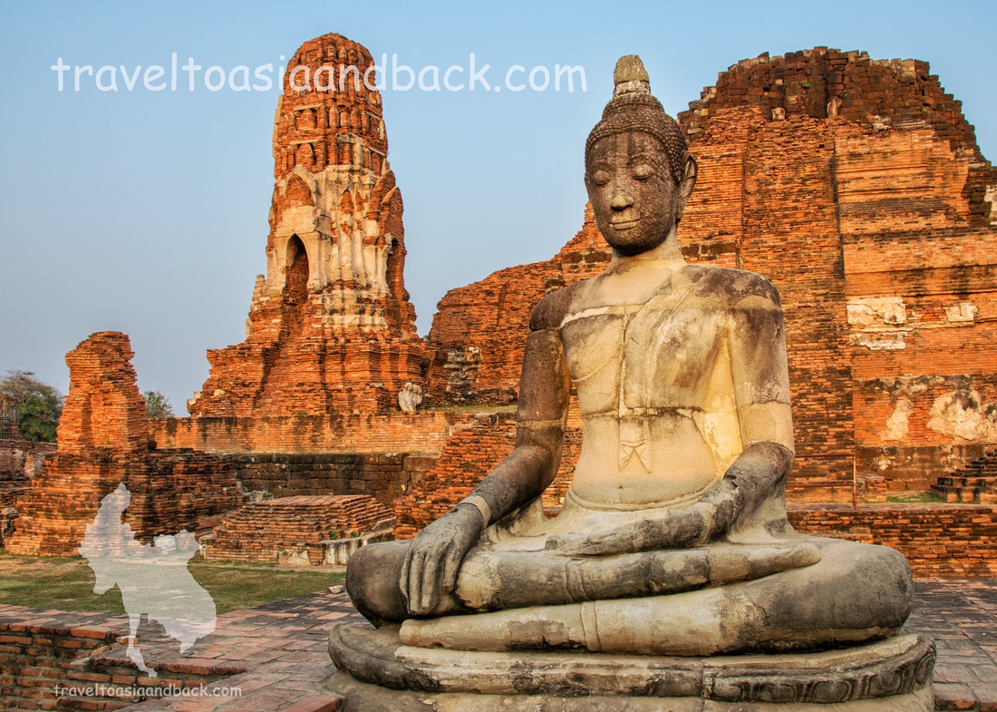 traveltoasiaandback.com - Buddha image, Wat Mahathat, Ayuttaya, Thailand