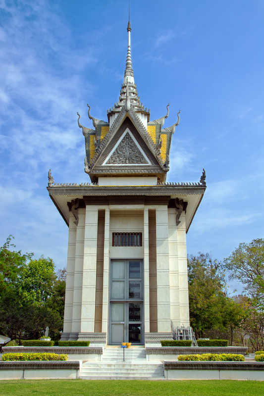 Memorial pagoda, Choeung Ek Killing Fields, Phnom Penh Cambodia