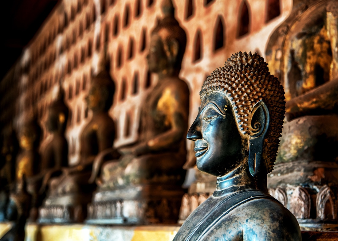 Buddha images, Wat Si Saket, Vientiane, Laos