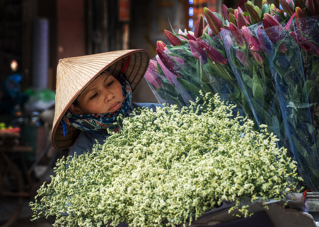Flower vendor, Hanoi, Vietnam