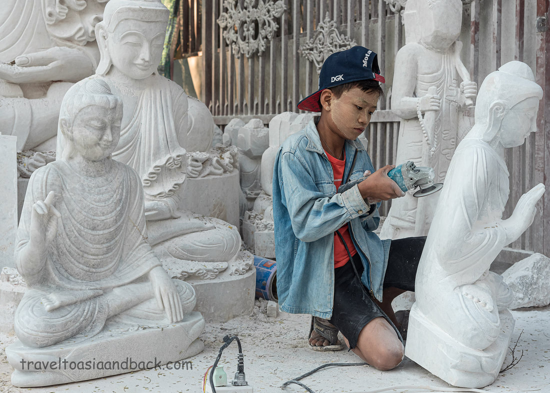 traveltoasiaandback.com -  Marble sculpture, Mandalay Myanmar