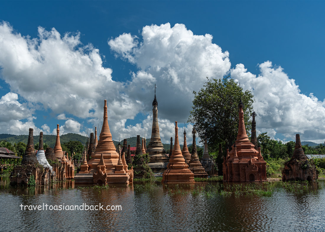 traveltoasiaandback.com -  Sunken stupas, Taw Mwe Khaung Pagoda, Sankar, Shan State, Myanmar