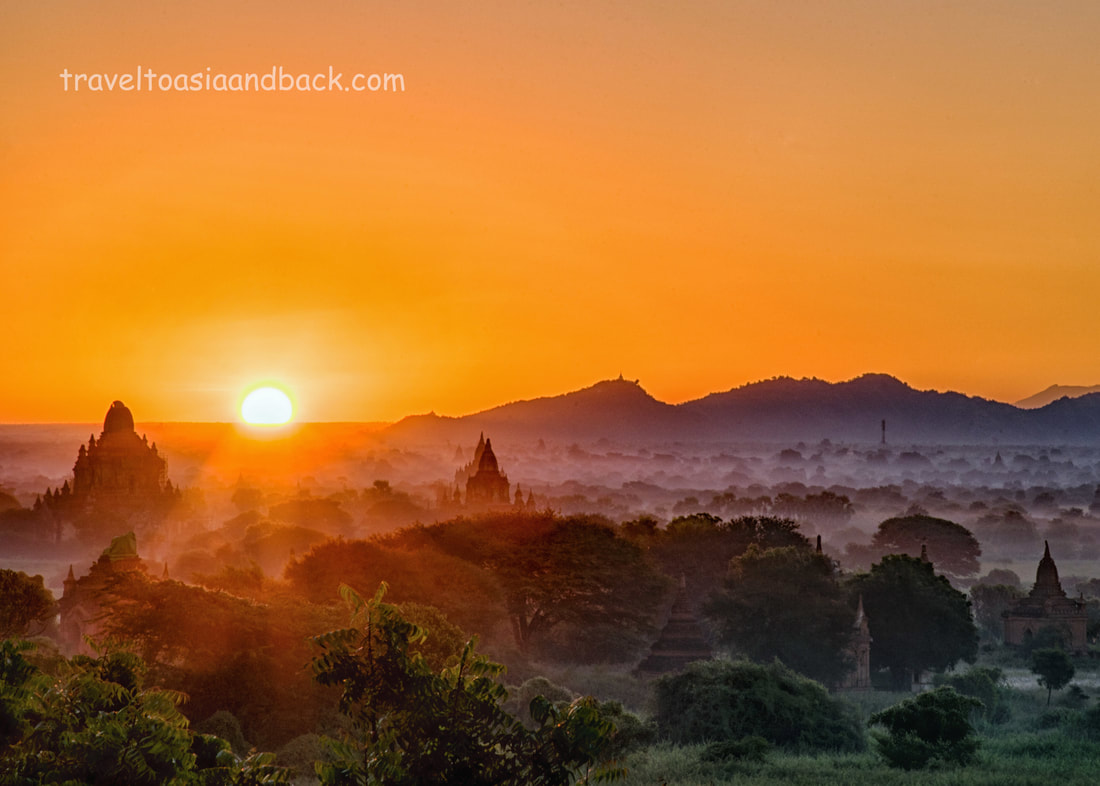 traveltoasiaandback.com - Sunrise over the Plains of Bagan, Myanmar