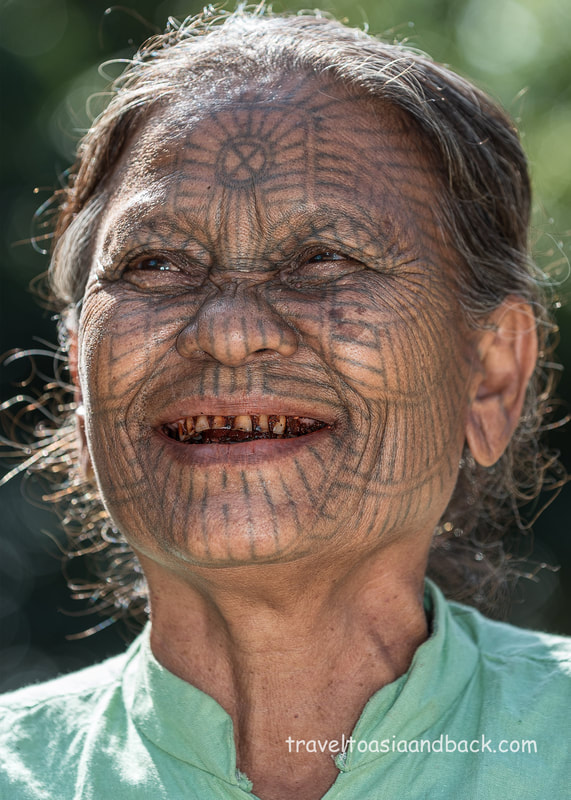 traveltoasiaandback.com - A tattooed Chin woman, Pan Paung, Rakhine State, Myanmar
