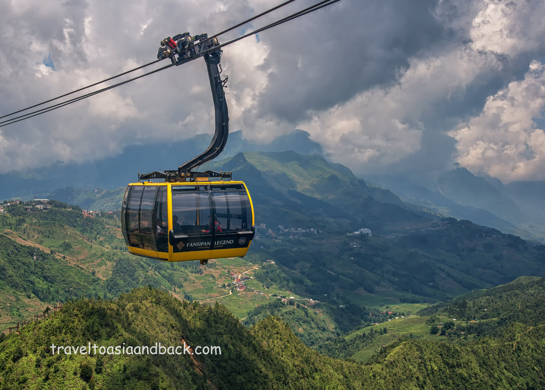 traveltoasiaandback.com - A cable car travels up to Mt. Fansipan, Sa Pa, Lao Cai Province, Vietnam